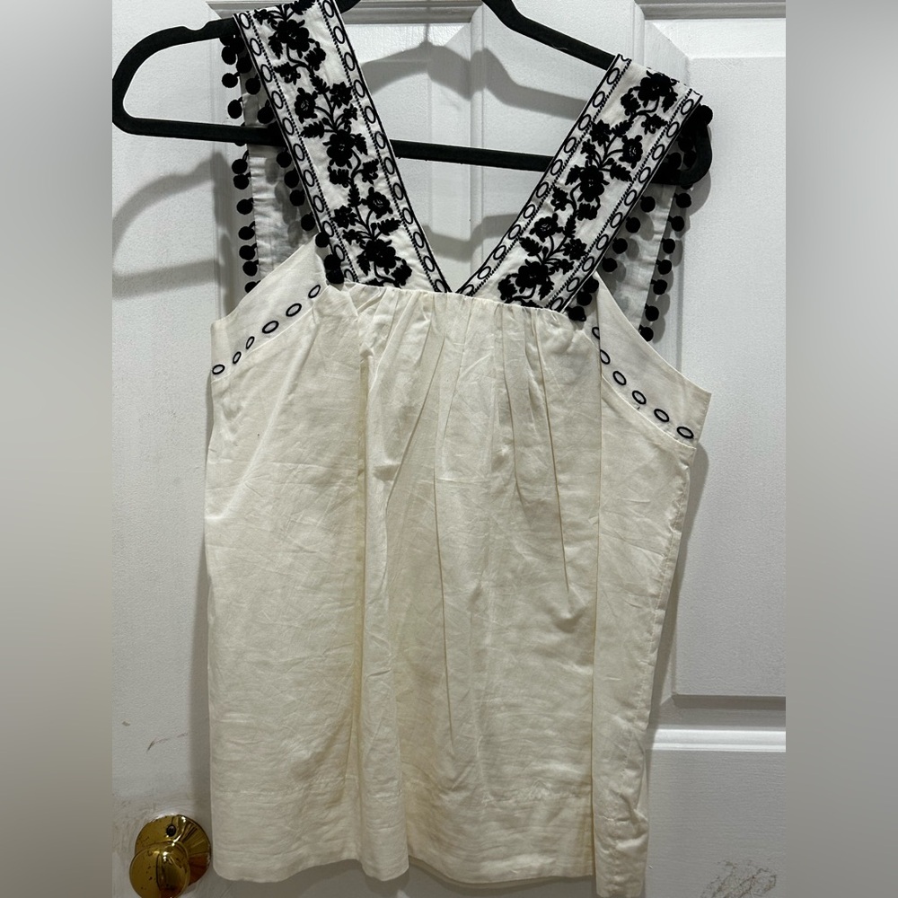 JCrew embroidered top size 4
